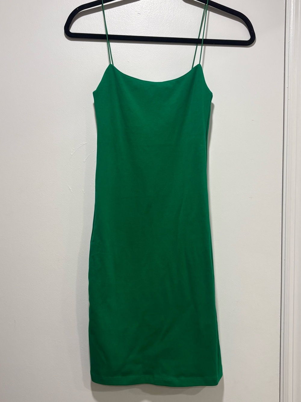 Zara Emerald Green Spaghetti-Strap Mini Slip Dress